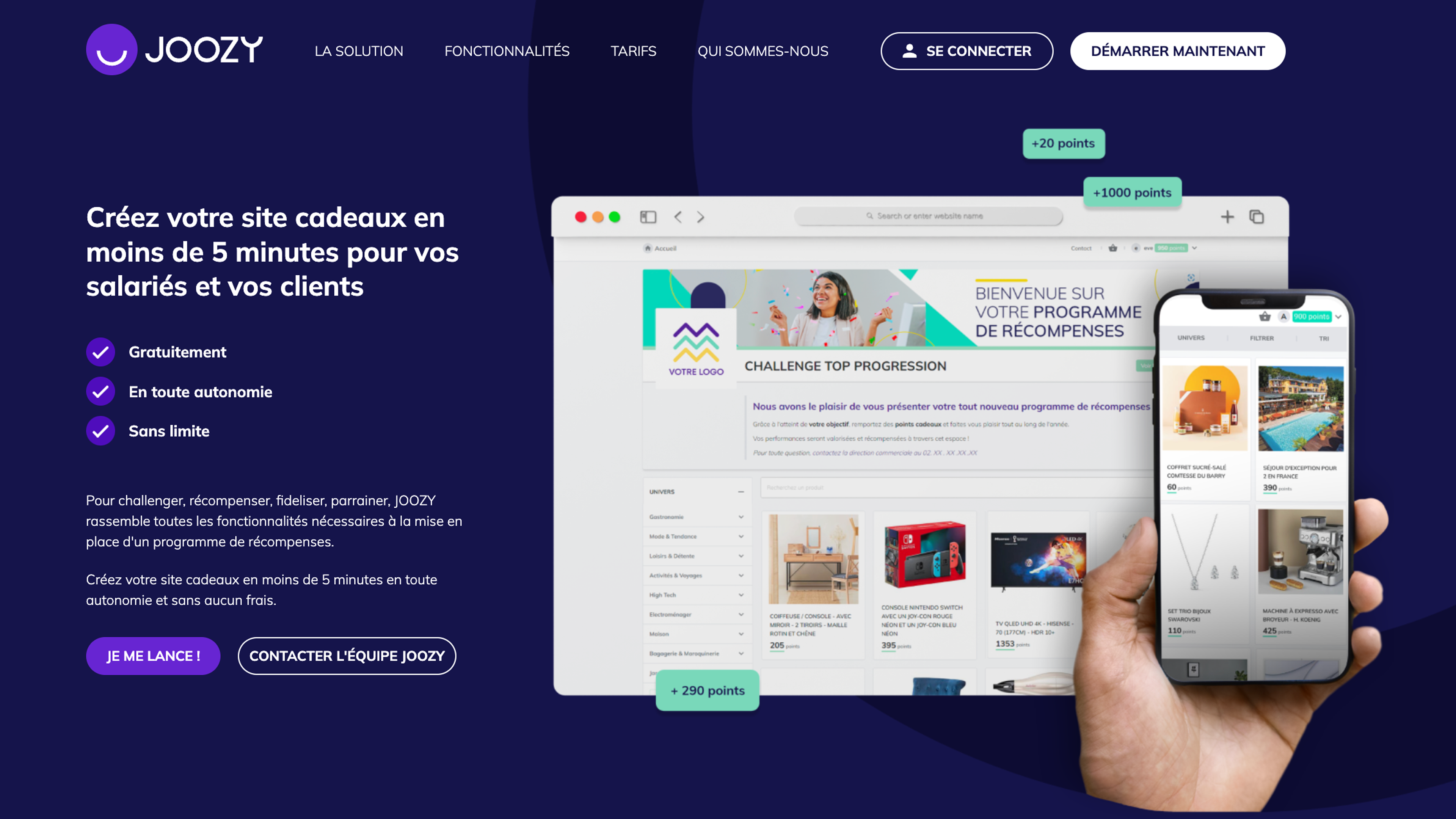 capture du site joozy